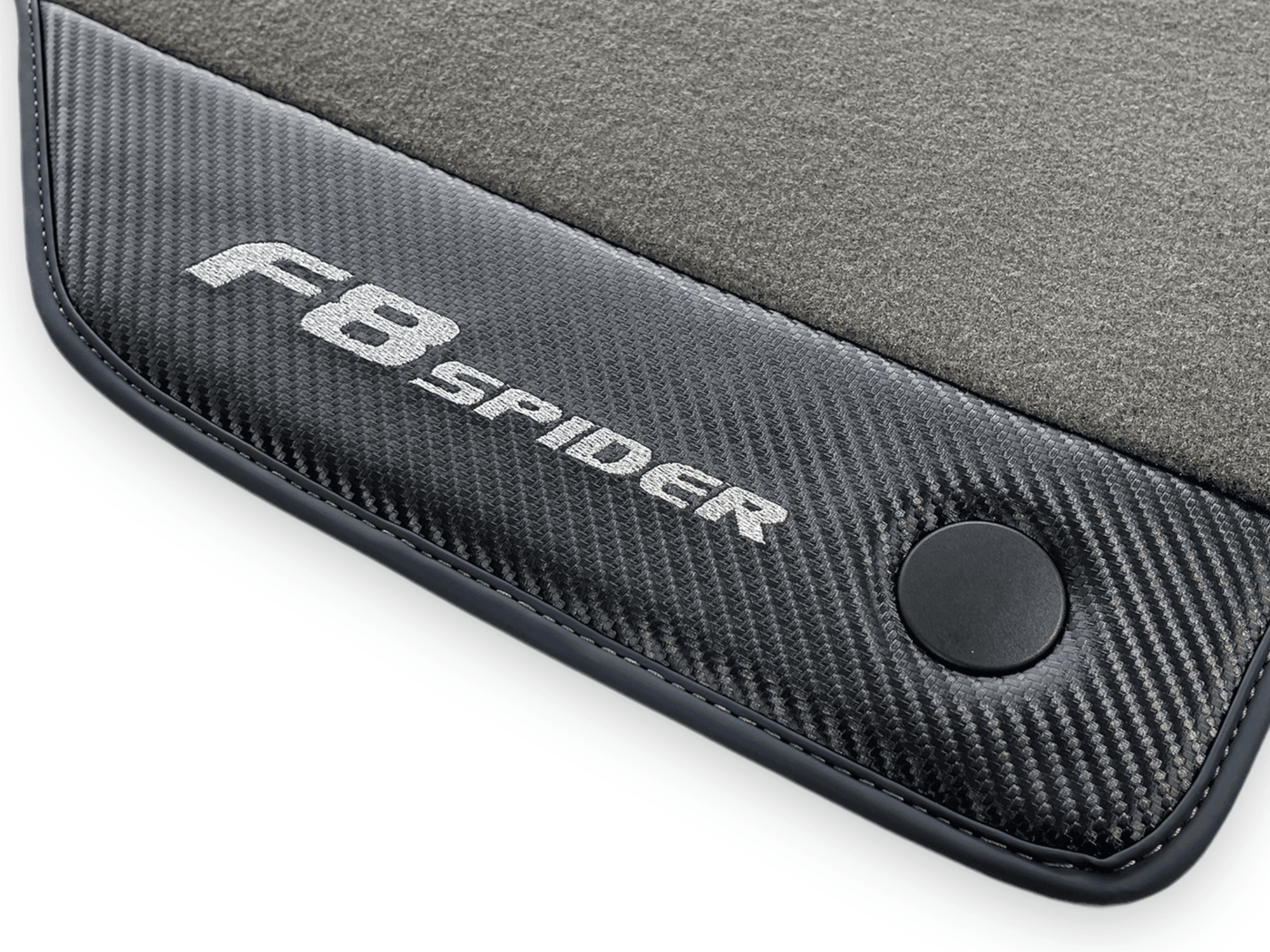 Gray Floor Mats For Ferrari F8 Spider 2019-2022 With Carbon Fiber Leather - AutoWin
