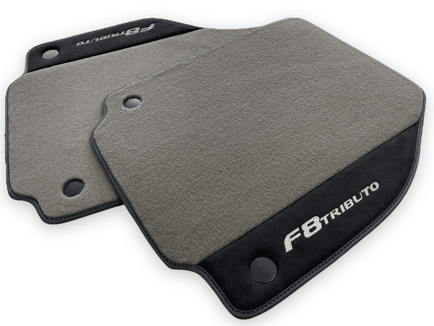 Gray Floor Mats For Ferrari F8 Tributo 2019-2022 With Alcantara Leather - AutoWin