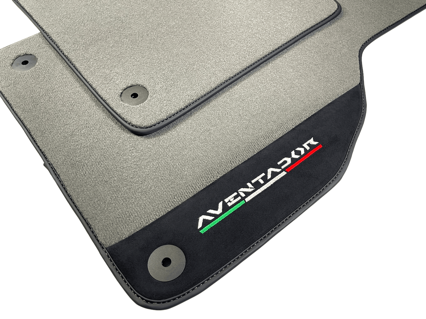Gray Floor Mats for Lamborghini Aventador With Alcantara Leather - AutoWin