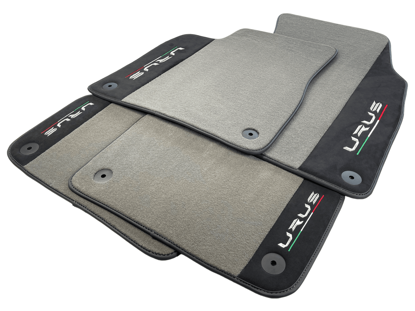 Gray Floor Mats For Lamborghini Urus With Alcantara Leather - AutoWin