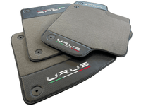 Gray Floor Mats For Lamborghini Urus With Carbon Leather - AutoWin