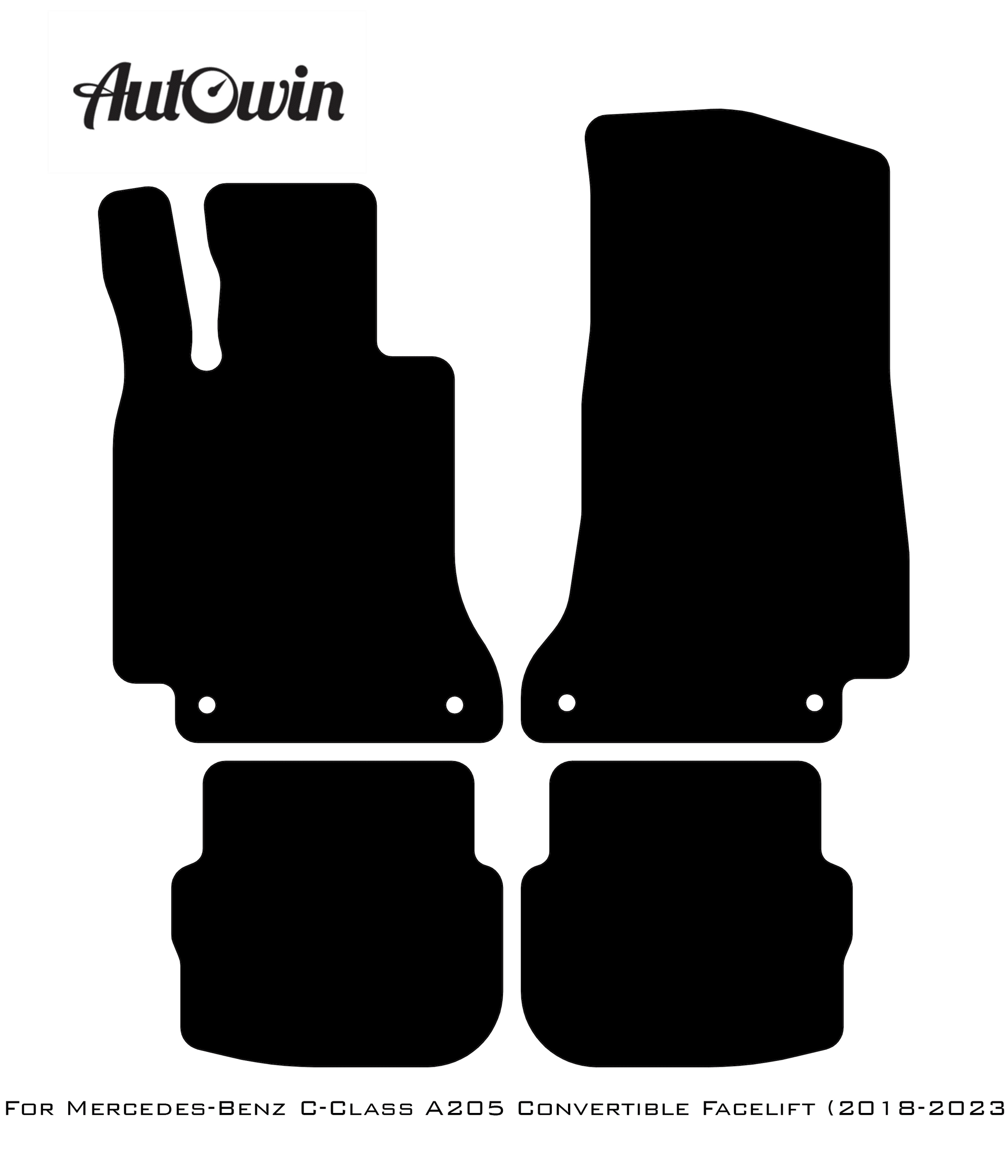 Gray Floor Mats For Mercedes Benz C-Class A205 Convertible Facelift (2018-2023) | Limited Edition - AutoWin