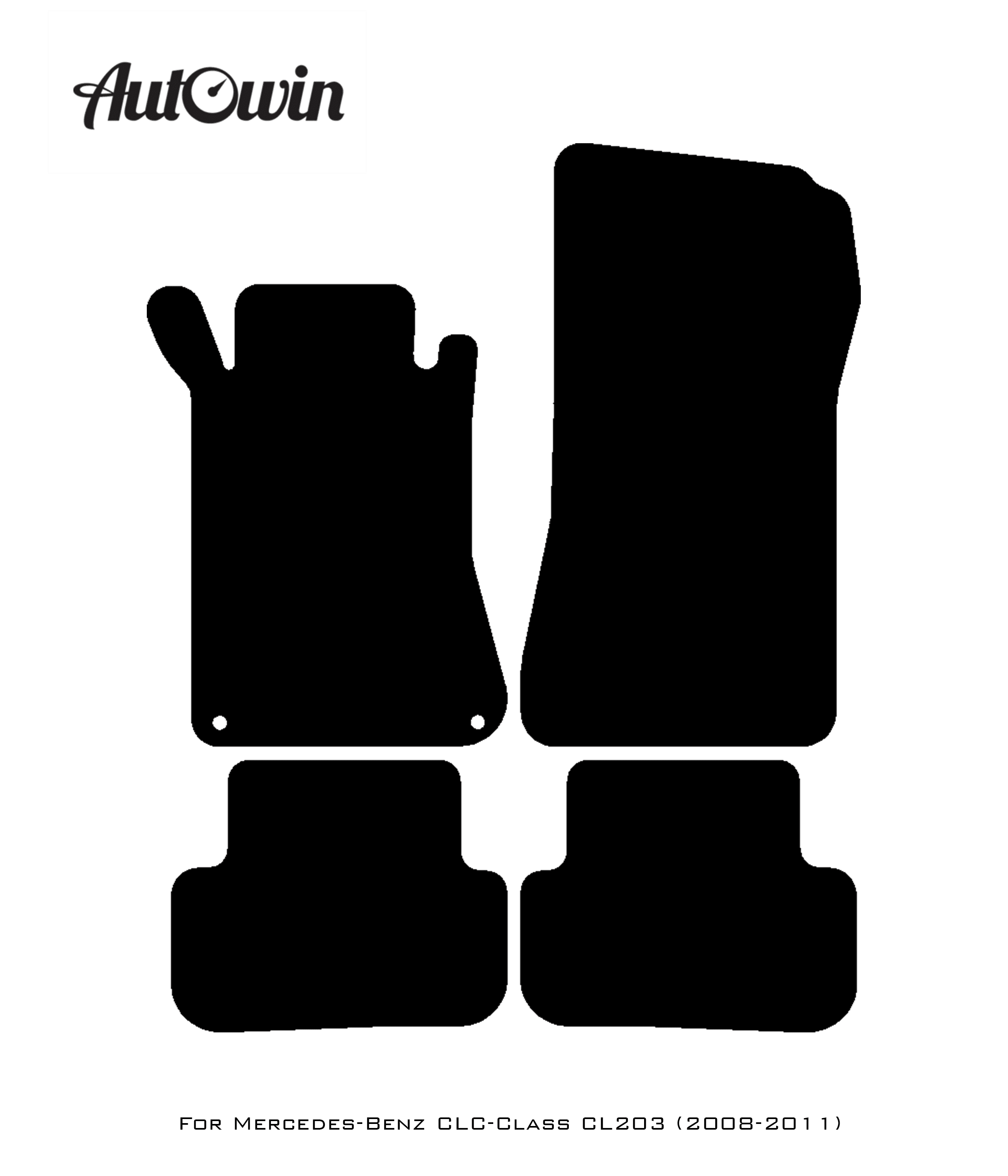 Gray Floor Mats For Mercedes Benz CLC-Class CL203 (2008 - 2011) | Limited Edition - AutoWin