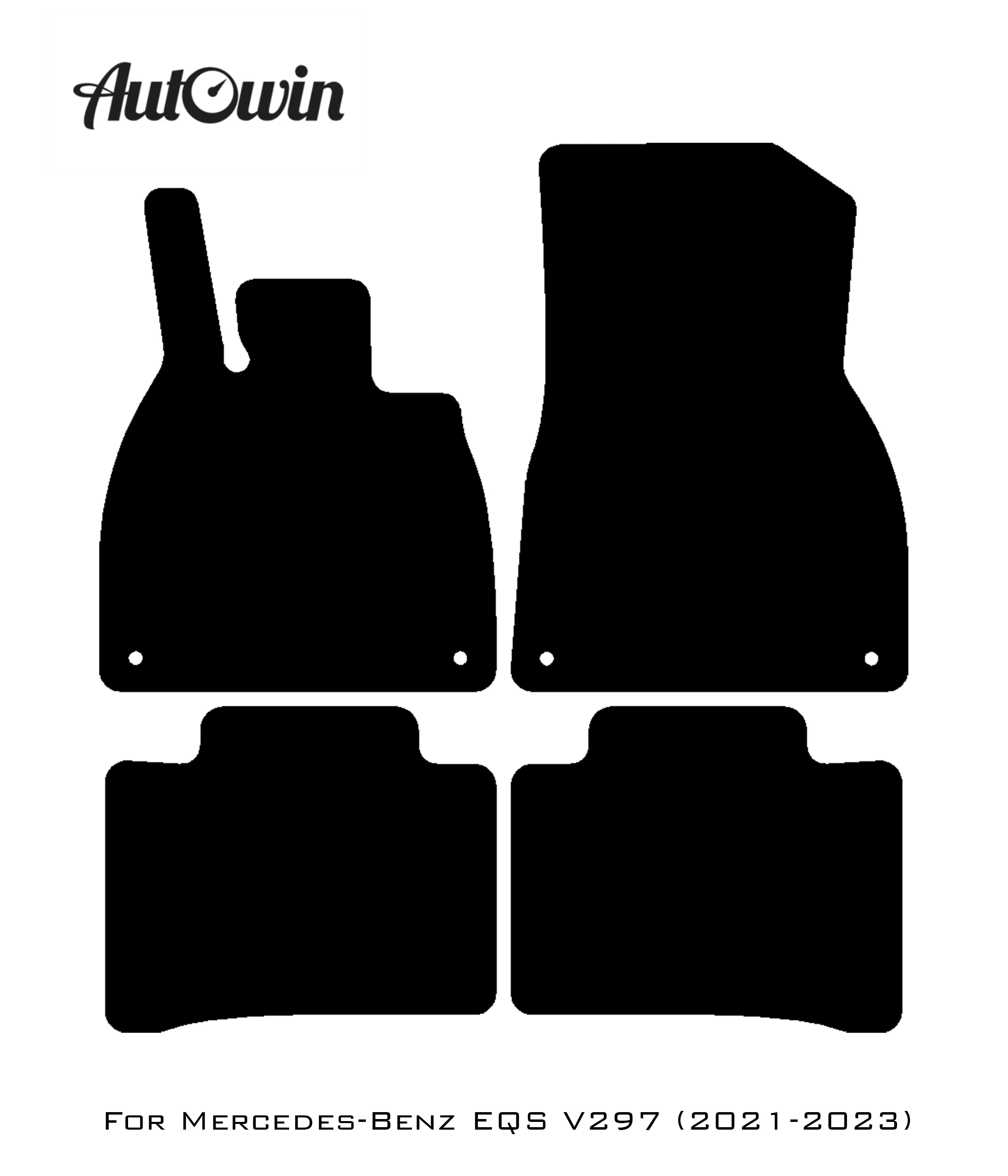 Gray Floor Mats For Mercedes Benz EQS-Class V297 (2021-2023) | Limited Edition - AutoWin