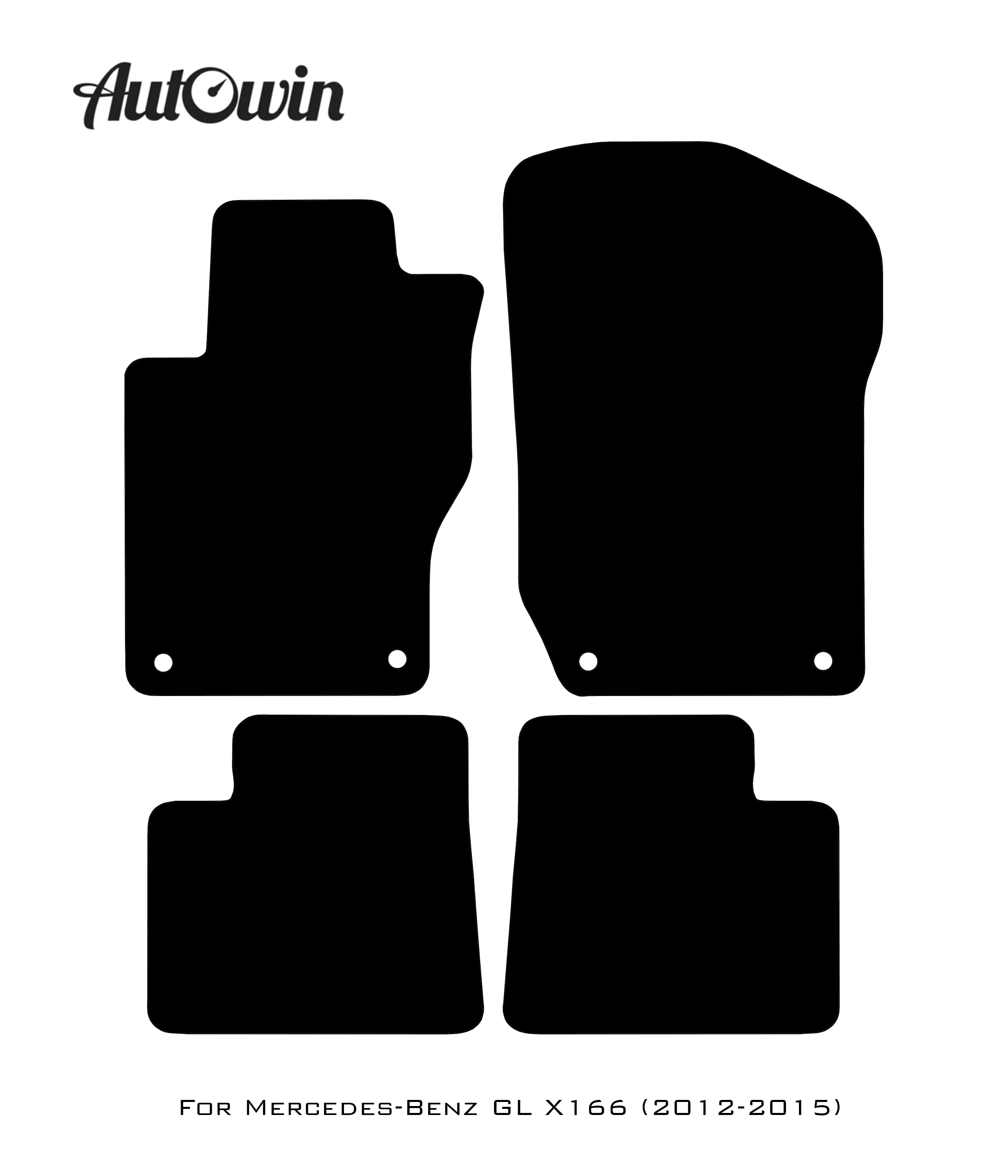 Gray Floor Mats For Mercedes Benz GL-Class X166 (2012-2015) | Limited Edition - AutoWin