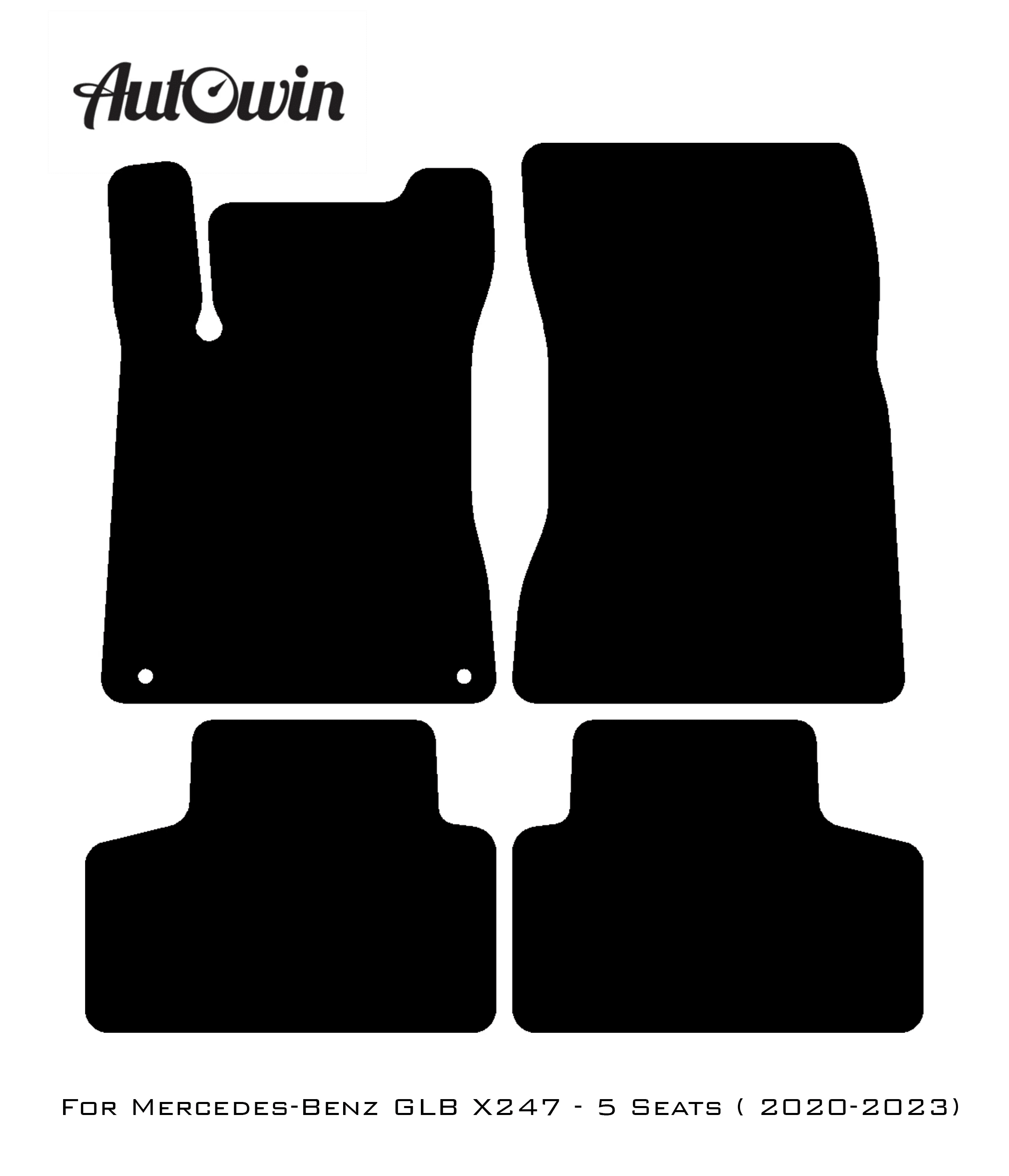 Gray Floor Mats For Mercedes Benz GLB-Class X247 (2020-2023) | Limited Edition - AutoWin