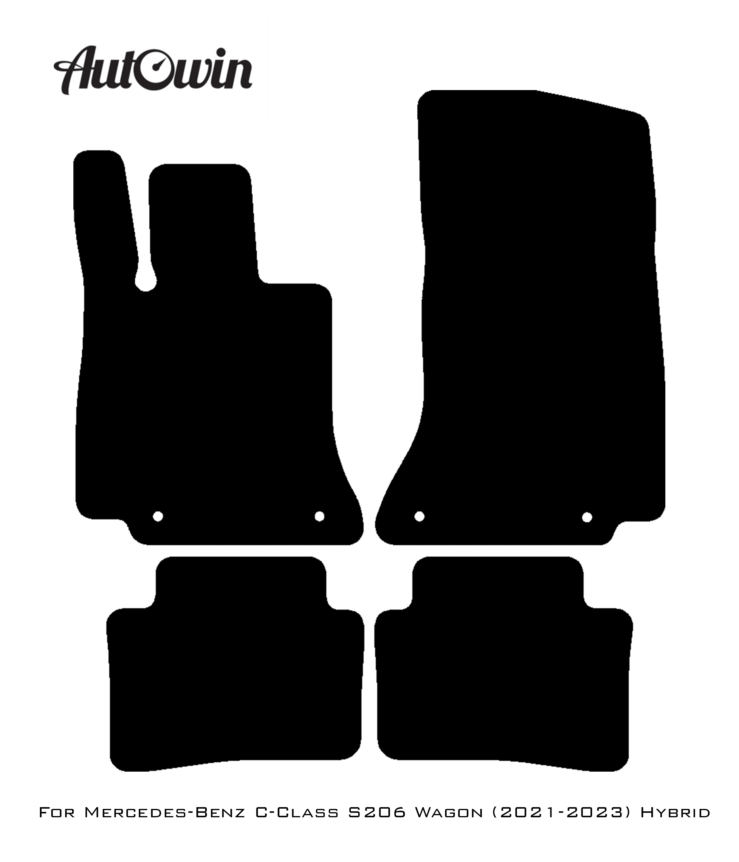 Gray Luxury Floor Mats For Mercedes Benz C-Class S206 Wagon (2021-2023) Hybrid | ER56 Design - AutoWin