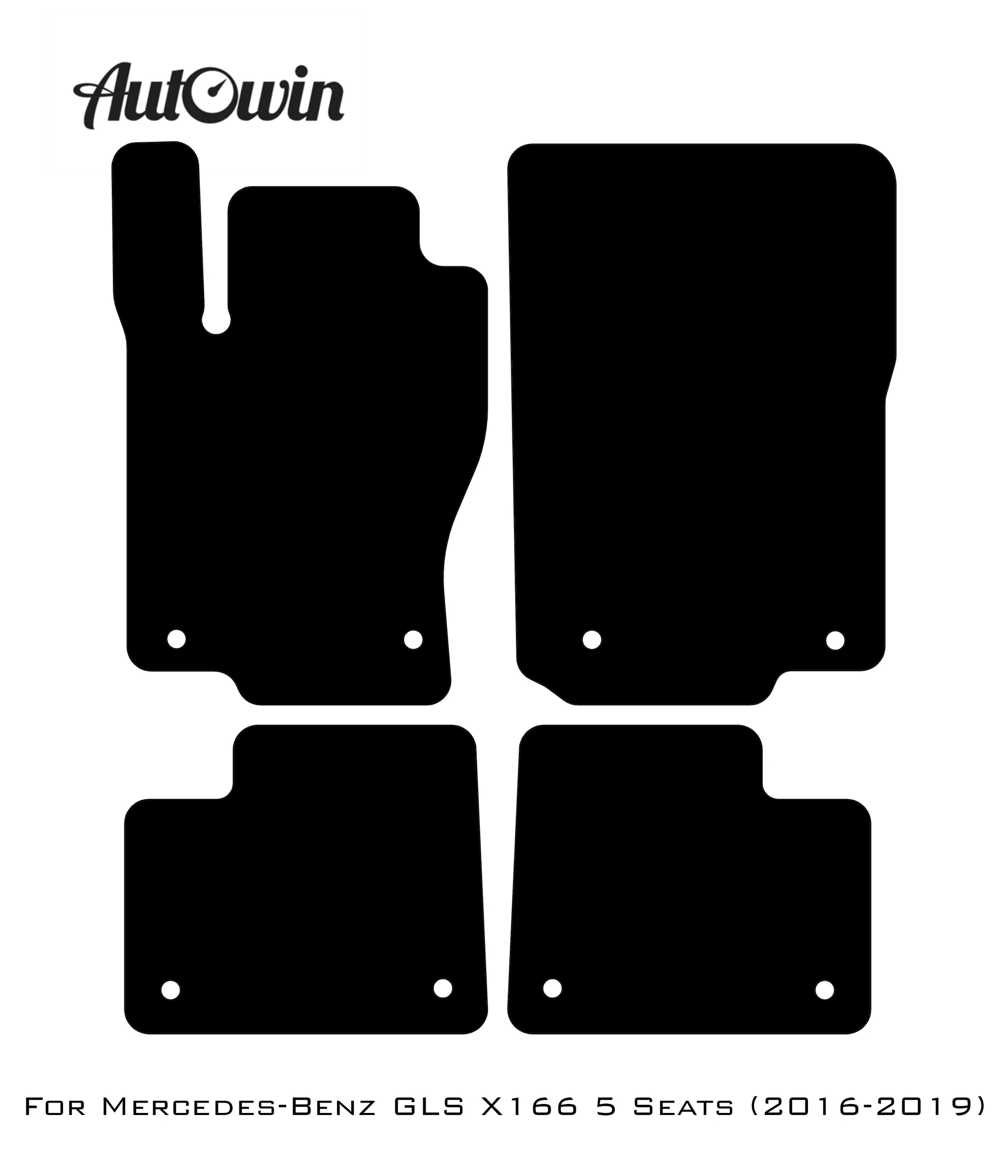 Gray Luxury Floor Mats For Mercedes Benz GLS-Class X166 (2016-2019) | ER56 Design - AutoWin
