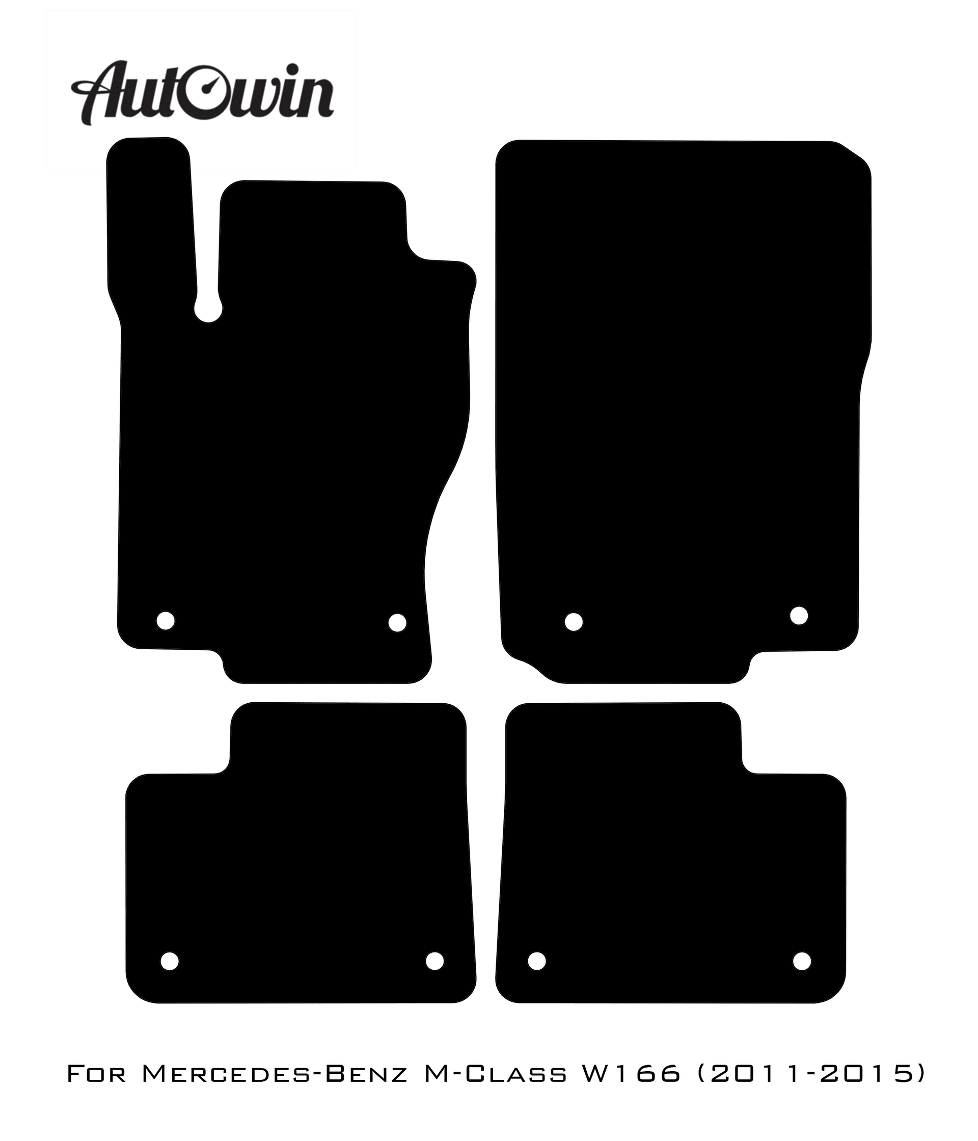 Gray Luxury Floor Mats For Mercedes Benz M-Class W166 (2011-2015) | ER56 Design - AutoWin
