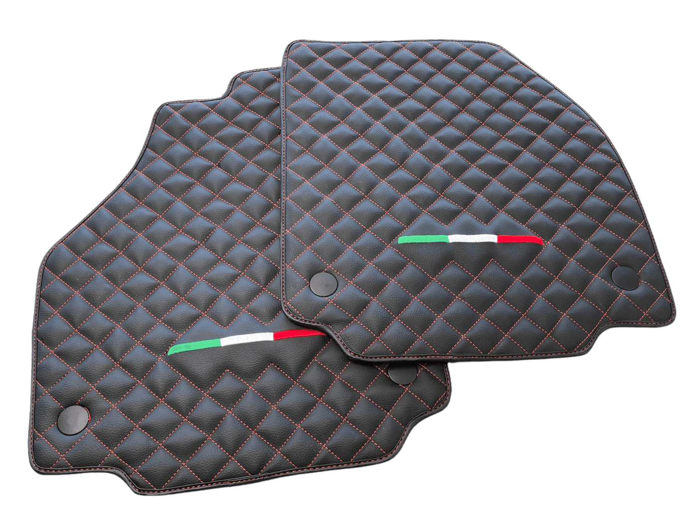 Leather Floor Mats For Ferrari F8 Tributo (2019-2023) Italian Edition - AutoWin