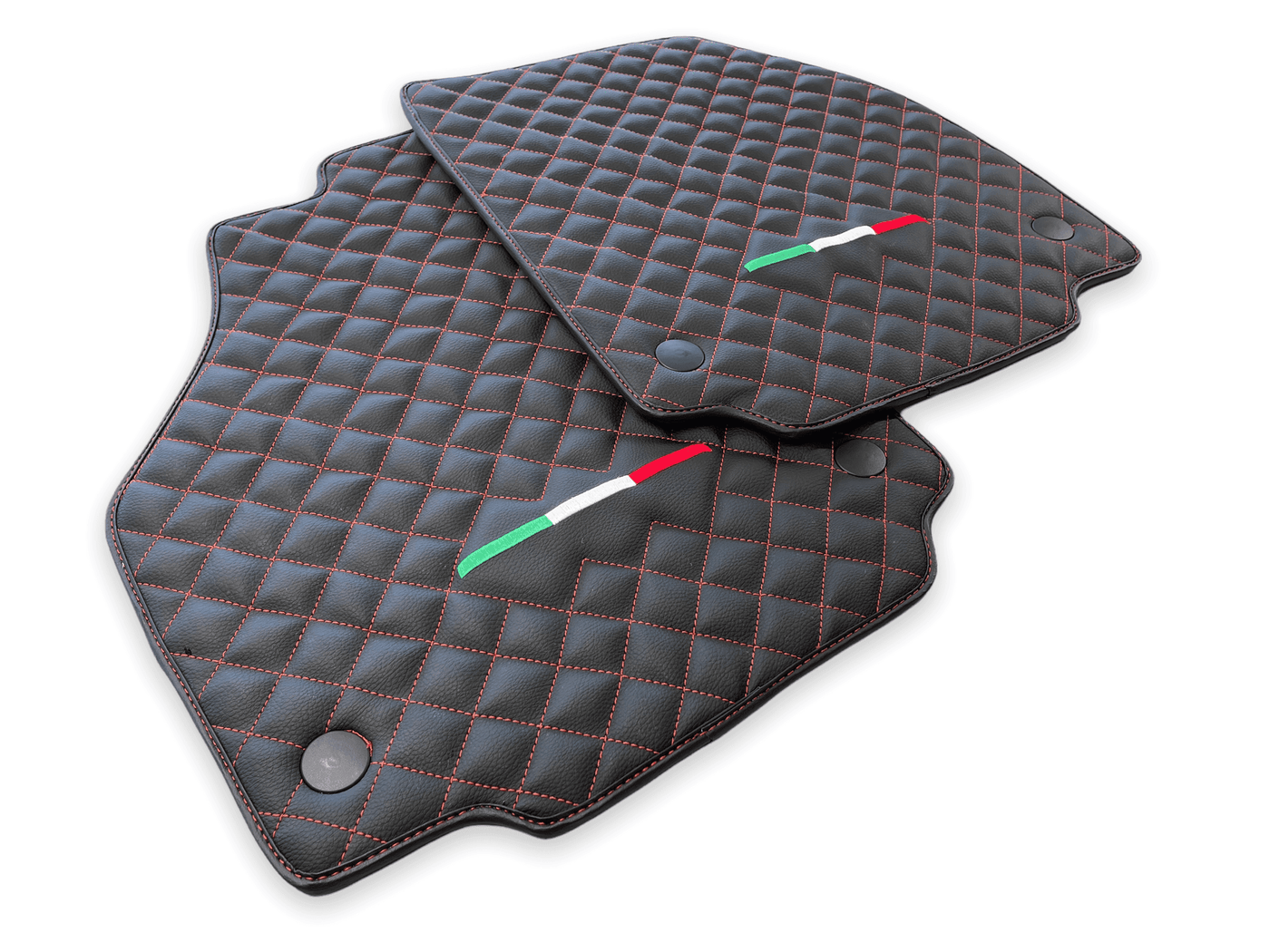Leather Floor Mats For Ferrari F8 Tributo (2019-2023) Italian Edition - AutoWin