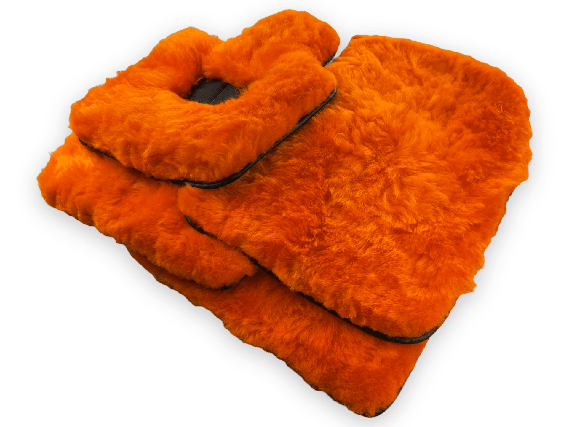 Orange Sheepskin Floor Mats For Rolls Royce Dawn Rr6 2016-2023 Er56 Design Brand - AutoWin