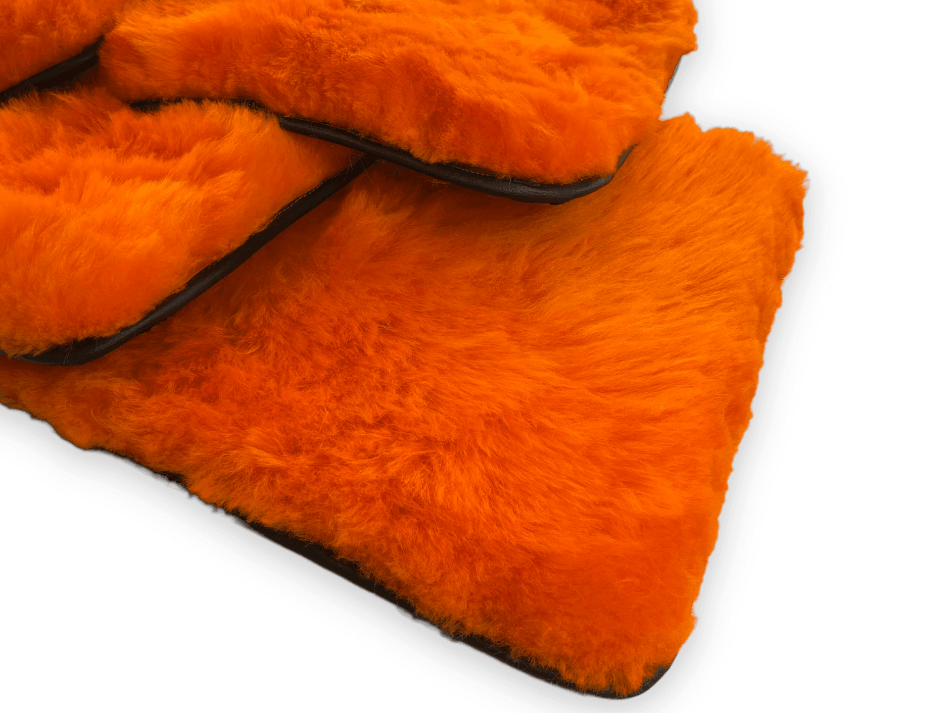 Orange Sheepskin Floor Mats For Rolls Royce Phantom Drophead Coupe 2007–2016 Er56 Design Brand - AutoWin