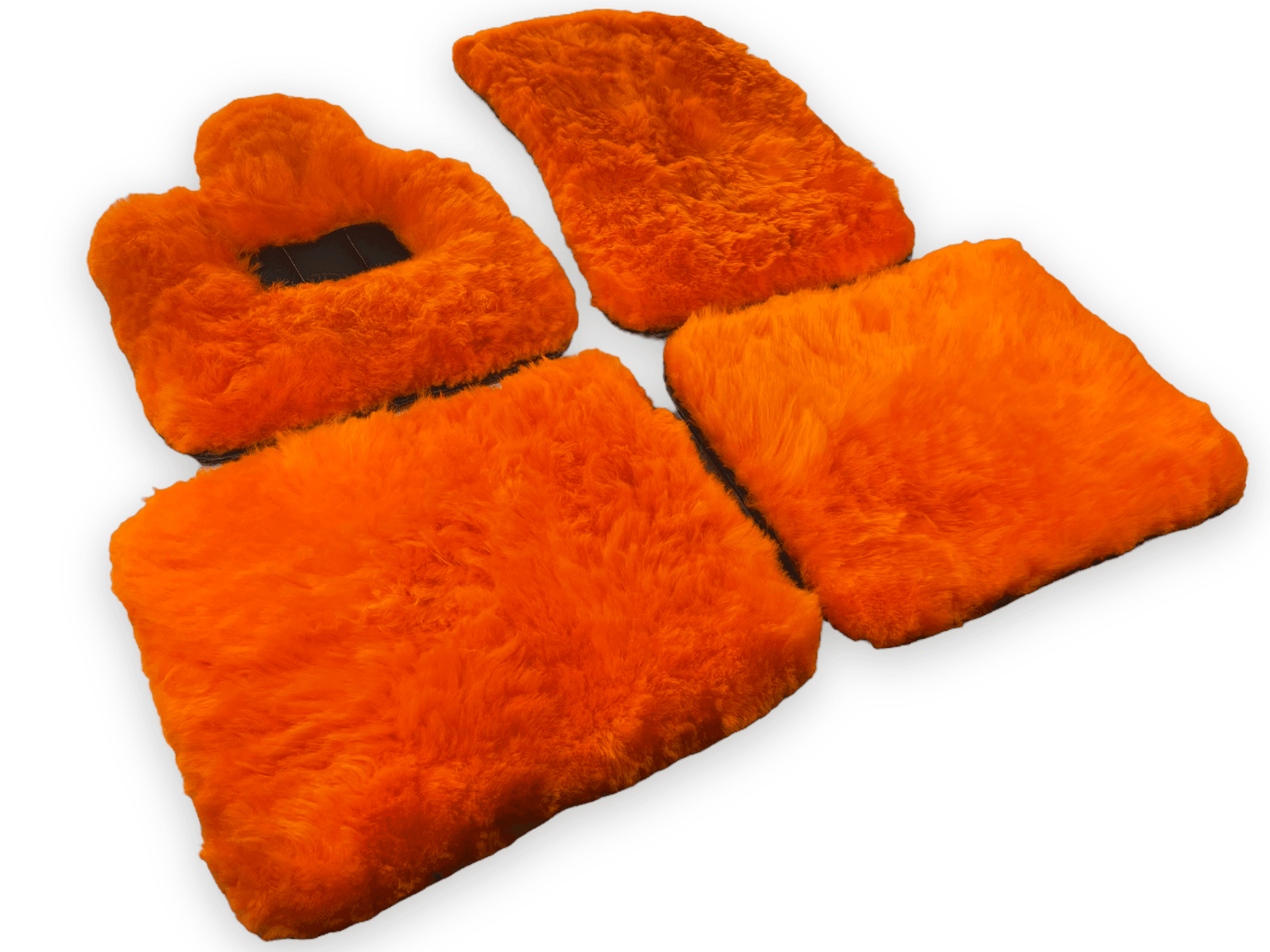 Orange Sheepskin Floor Mats For Rolls Royce Shadow 1965-1977 Er56 Design Brand - AutoWin