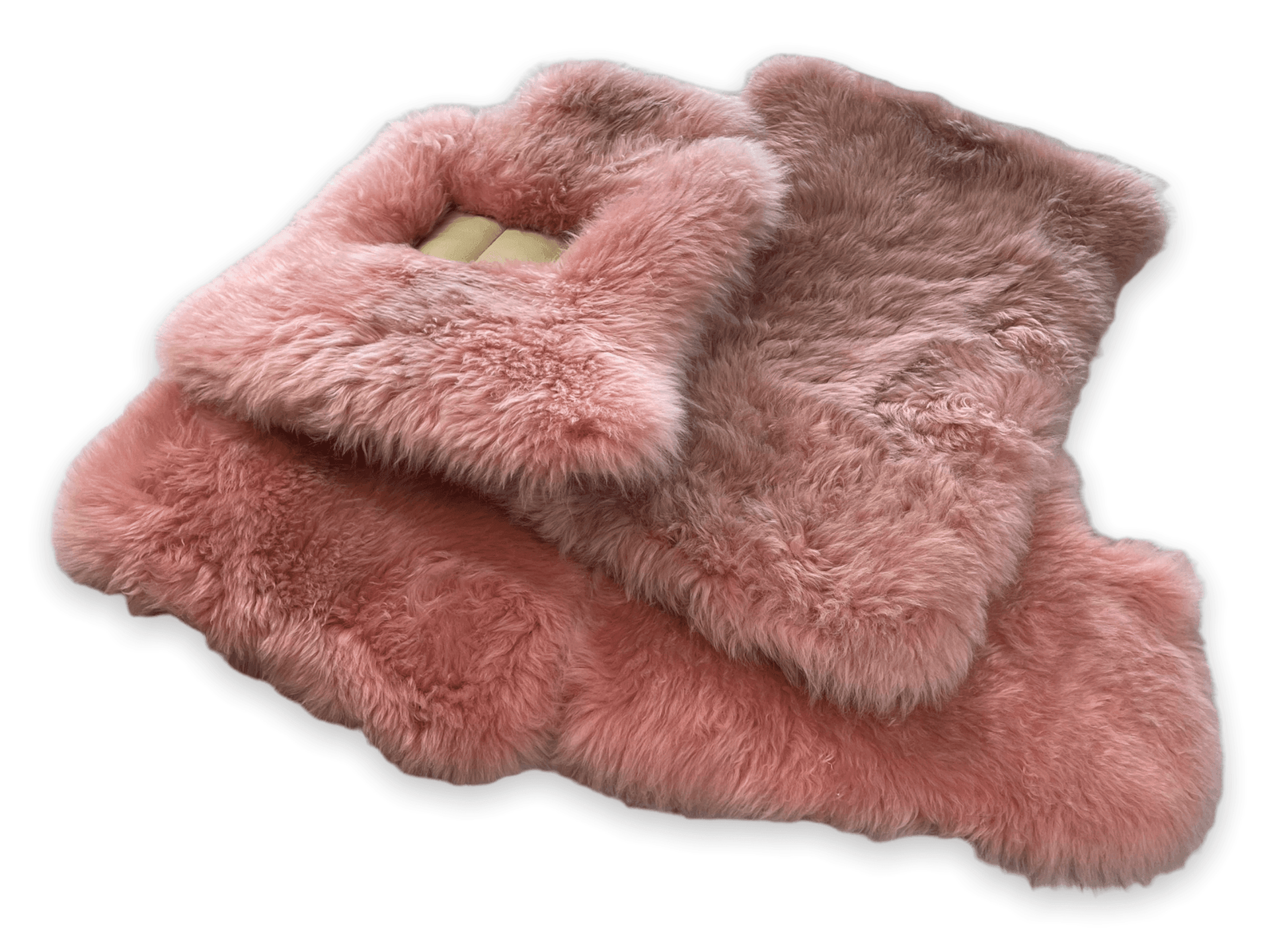 Pink Sheepskin Floor Mats For Rolls Royce Shadow 1965-1977 Er56 Design Brand - AutoWin