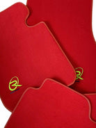 Red Floor Mats For BMW 1 Series E82 ROVBUT Brand Tailored Set Perfect Fit Green SNIP Collection - AutoWin