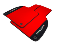 Red Floor Mats for Lamborghini Aventador With Alcantara Leather - AutoWin