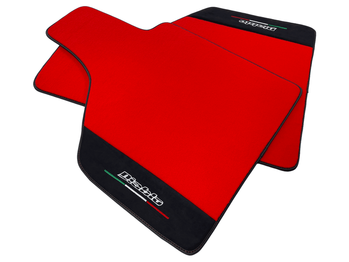 Red Floor Mats for Lamborghini Diablo 1990-2001 With Alcantara Leather - AutoWin