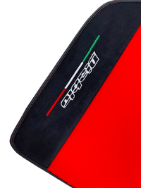 Red Floor Mats for Lamborghini Diablo 1990-2001 With Alcantara Leather - AutoWin