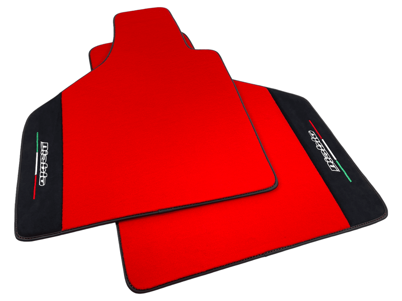 Red Floor Mats for Lamborghini Diablo 1990-2001 With Alcantara Leather - AutoWin