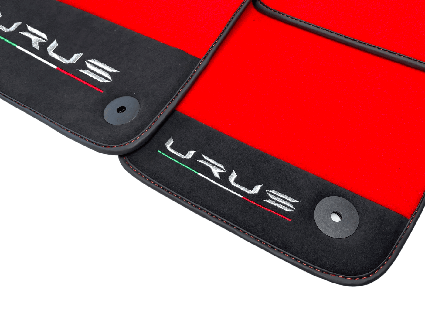 Red Floor Mats For Lamborghini Urus With Alcantara Leather - AutoWin