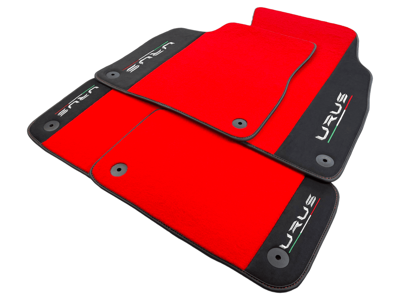 Red Floor Mats For Lamborghini Urus With Alcantara Leather - AutoWin