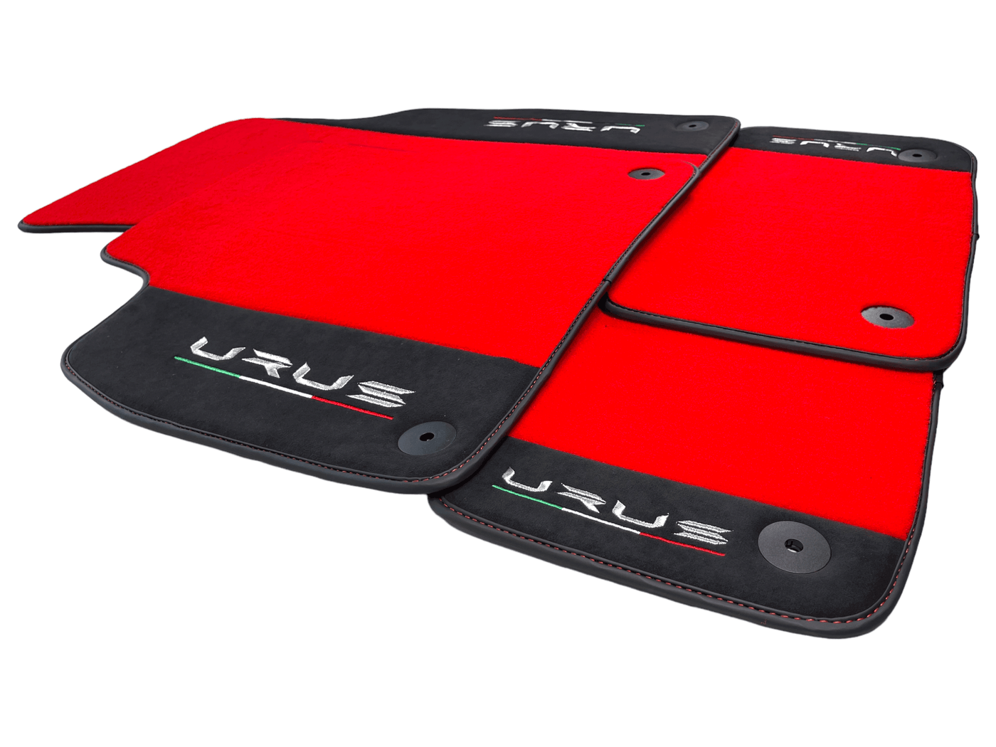 Red Floor Mats For Lamborghini Urus With Alcantara Leather - AutoWin