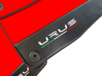 Red Floor Mats For Lamborghini Urus With Carbon Leather - AutoWin