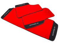Red Floor Mats For Tesla Model S With Alcantara Leather - AutoWin
