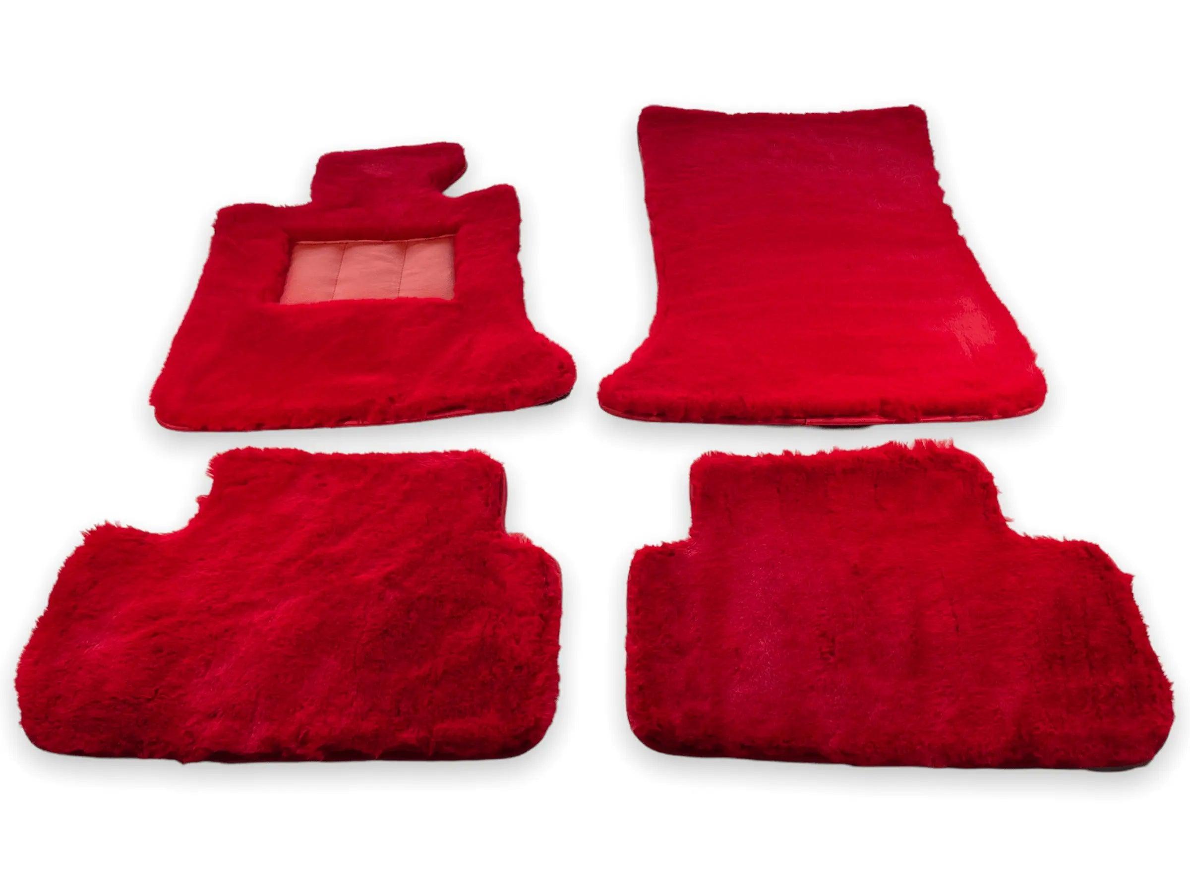 Red Sheepskin Floor Mats For Bentley Flying Spur (2013-2019) Er56 Design Brand - AutoWin
