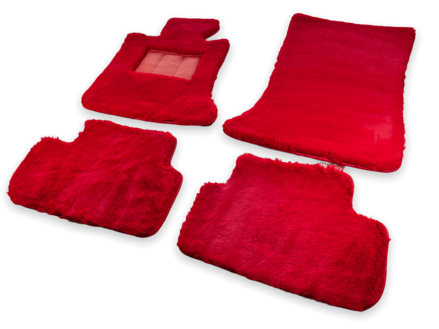 Red Sheepskin Floor Mats For Rolls Royce Wraith 2013–2023 Er56 Design - AutoWin