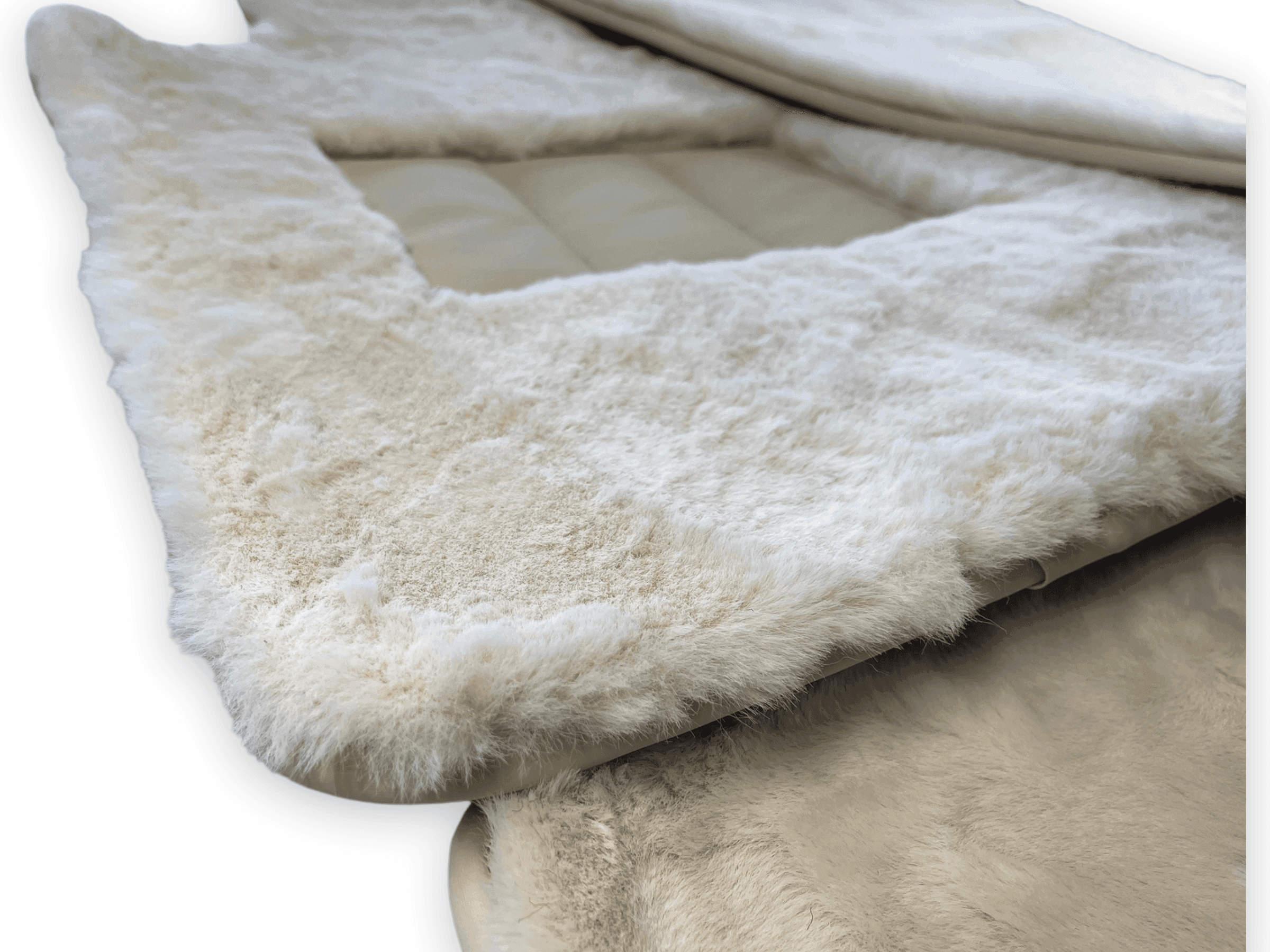 Luxury White Sheepskin Floor Mats for Rolls Royce Ghost Series II (2021-2024)